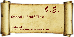 Orendi Emília névjegykártya